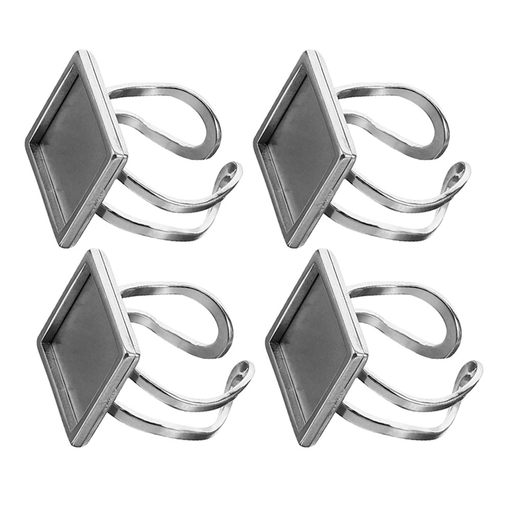 Resin Crafts Diy - 4-delige vierkante ringbasis met rand, DIY-kern,